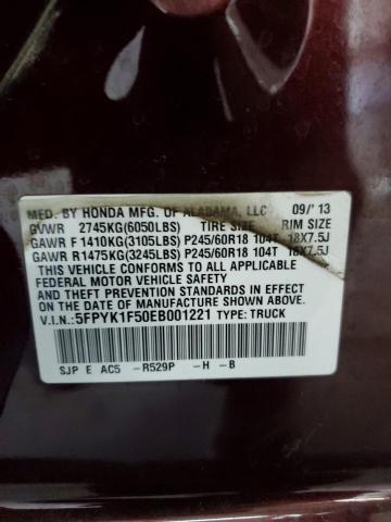5FPYK1F50EB001221 Honda Ridgeline Rtl