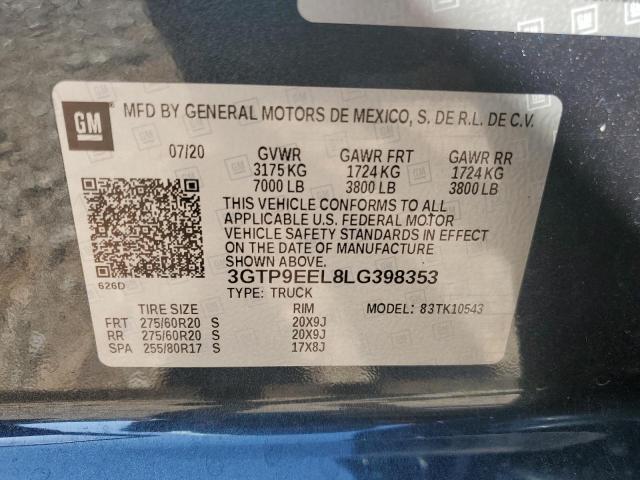 3GTP9EEL8LG398353 GMC Sierra K1500 At4