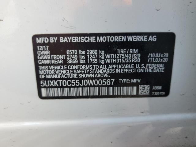 5UXKT0C55J0W00567 BMW X5 Xdr40e