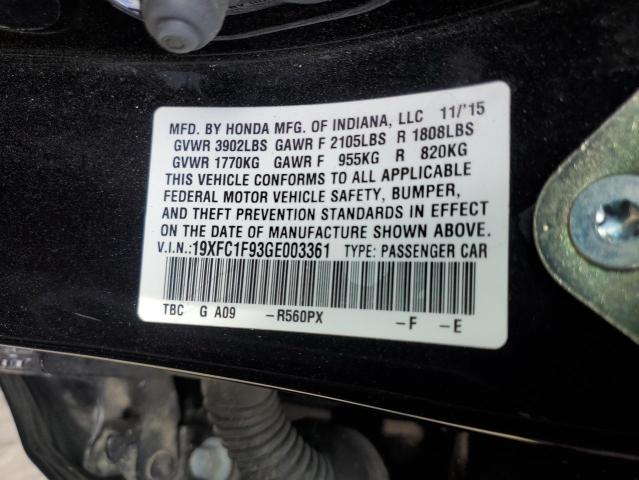 19XFC1F93GE003361 Honda Civic Touring