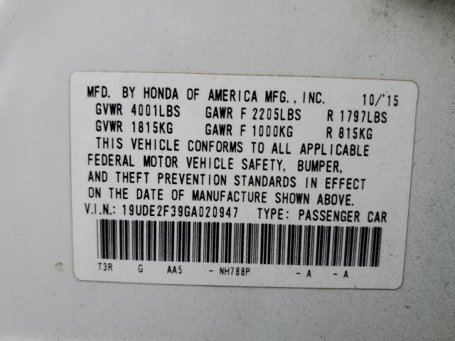 19UDE2F39GA020947 Acura Ilx Base Watch Plus