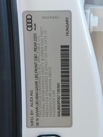 WAUB8GFF0G1106360 Audi A3 PREMIUM