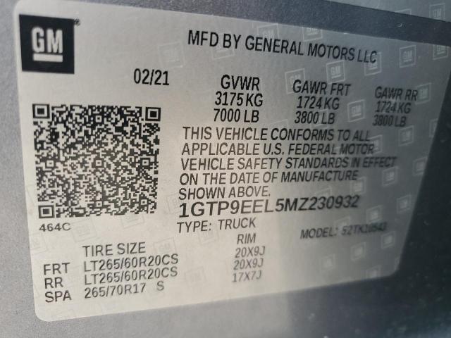 1GTP9EEL5MZ230932 GMC Sierra K1500 At4