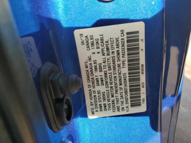 2HGFC4B07JH304575 Honda Civic Lx