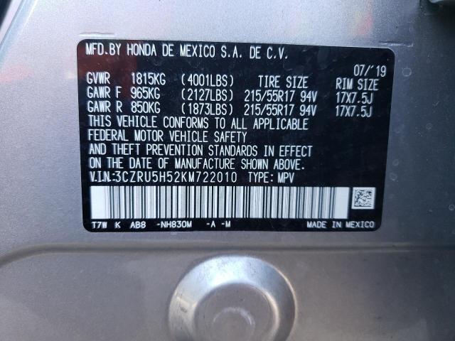 3CZRU5H52KM722010 Honda HR-V EX