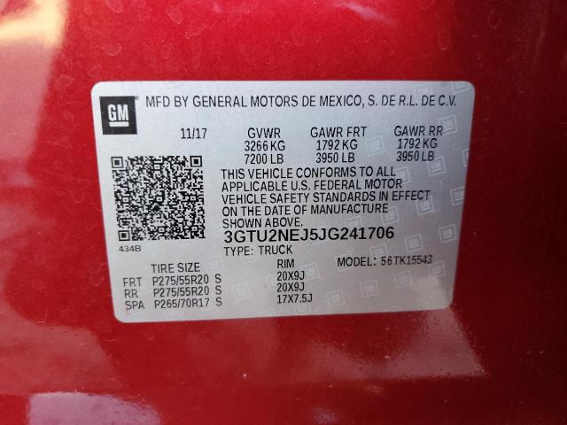 3GTU2NEJ5JG241706 GMC Sierra K1500 Slt