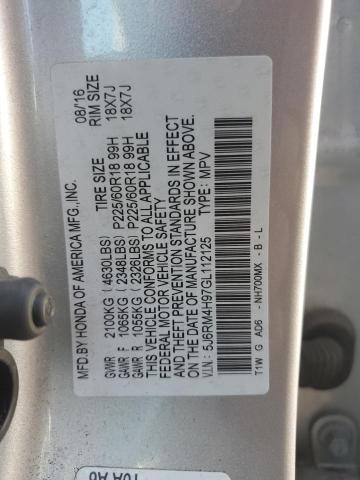 5J6RM4H97GL112125 Honda Cr-v Touring