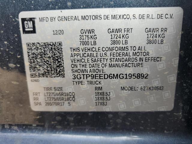 3GTP9EED6MG195892 GMC Sierra K1500 At4
