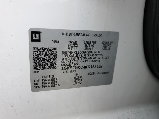 1GKS2GKC4KR158458 GMC Yukon Xl K1500 Slt