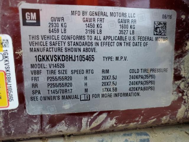 1GKKVSKD8HJ105465 GMC Acadia Limited Slt-2