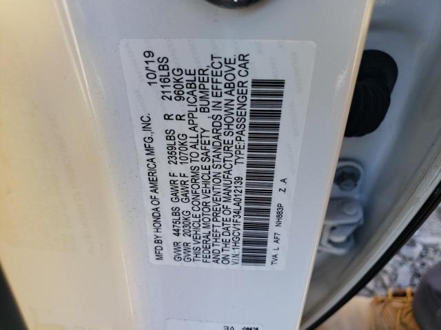 1HGCV1F34LA012139 Honda Accord Sport