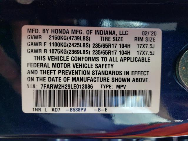 7FARW2H29LE013086 Honda CR-V LX
