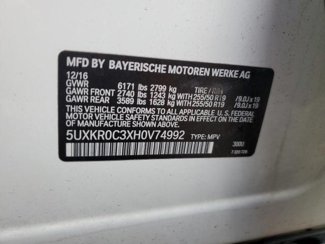 5UXKR0C3XH0V74992 BMW X5 Xdrive35i