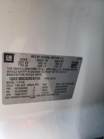 1GKS1BKC0GR243164 GMC YUKON SLT
