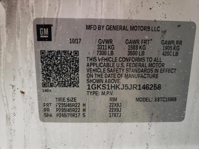 1GKS1HKJ5JR146258 GMC YUKON XL DENALI