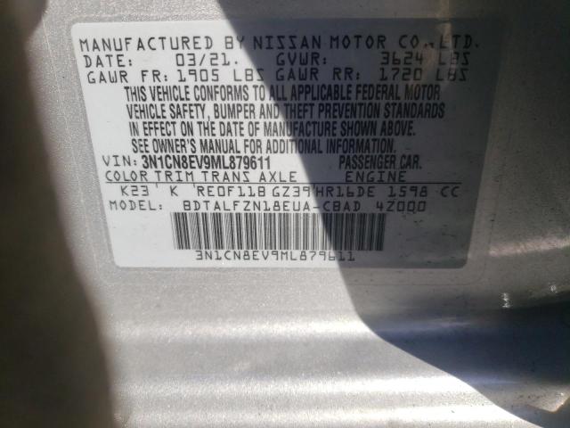 3N1CN8EV9ML879611 Nissan VERSA SV