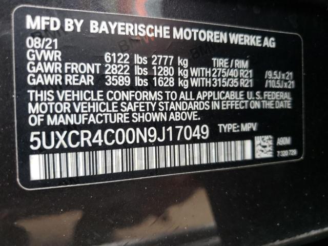 5UXCR4C00N9J17049 BMW X5 Sdrive 40i