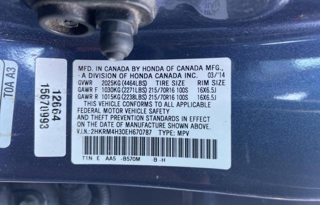 2HKRM4H30EH670787 Honda CR-V LX