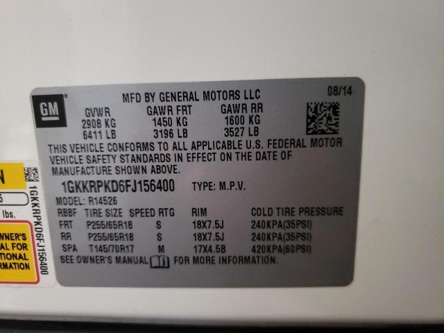 1GKKRPKD6FJ156400 GMC ACADIA SLE