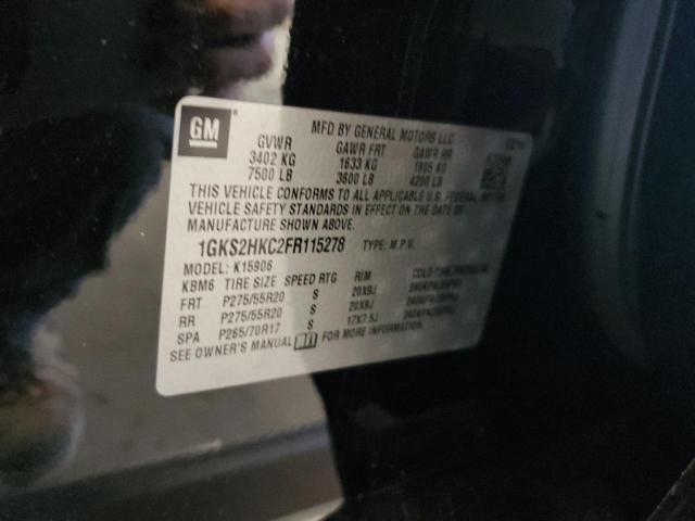 1GKS2HKC2FR115278 GMC Yukon Xl K1500 Slt