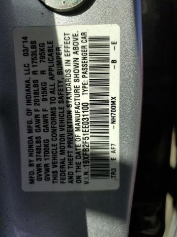 19XFB2F51EE031100 Honda Civic Lx