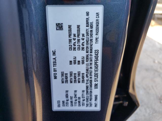 5YJ3E1EA5PF640433 Tesla MODEL 3