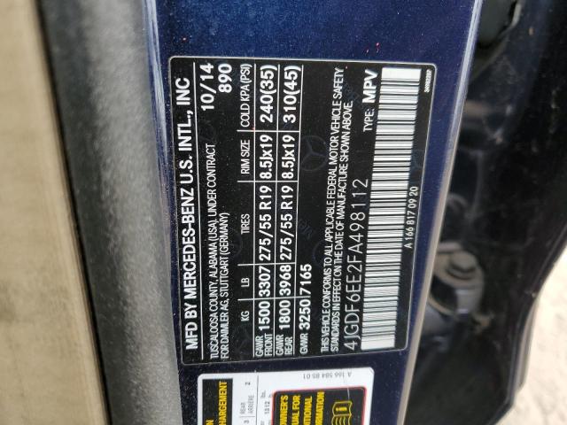 4JGDF6EE2FA498112 Mercedes-Benz Gl 450 4matic
