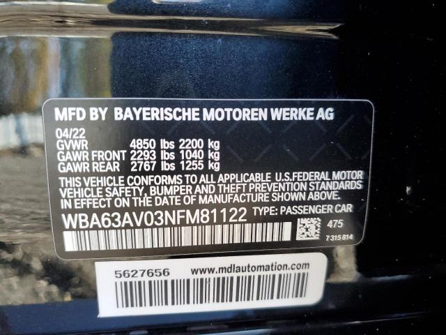 WBA63AV03NFM81122 BMW 430i Gran Coupe