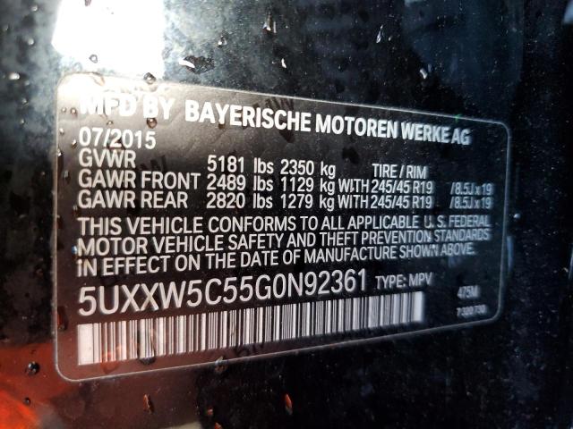 5UXXW5C55G0N92361 BMW X4 Xdrive35i
