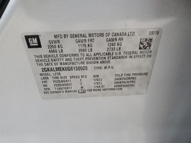 2GKALMEK6G6130920 GMC Terrain Sle