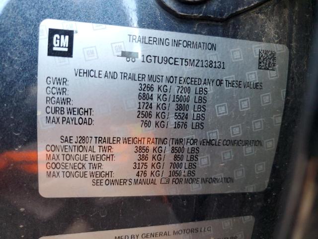 1GTU9CET5MZ138131 GMC Sierra K1500 Elevation