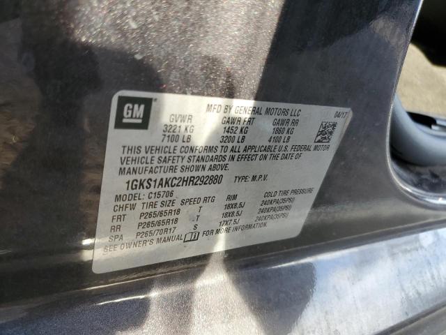 1GKS1AKC2HR292880 GMC YUKON SLE