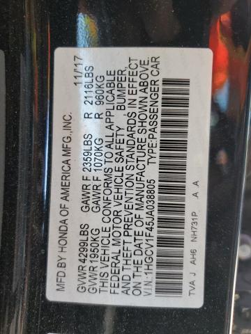 1HGCV1F45JA038805 Honda ACCORD EX