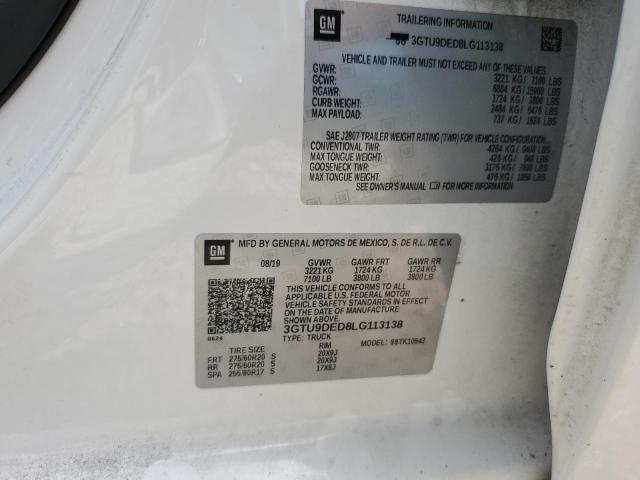 3GTU9DED8LG113138 GMC Sierra K1500 Slt