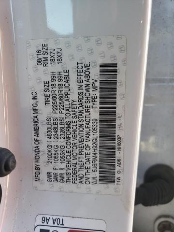 5J6RM4H92GL105339 Honda Cr-v Touring