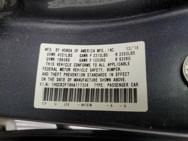 1HGCR2F78HA117304 Honda ACCORD EX