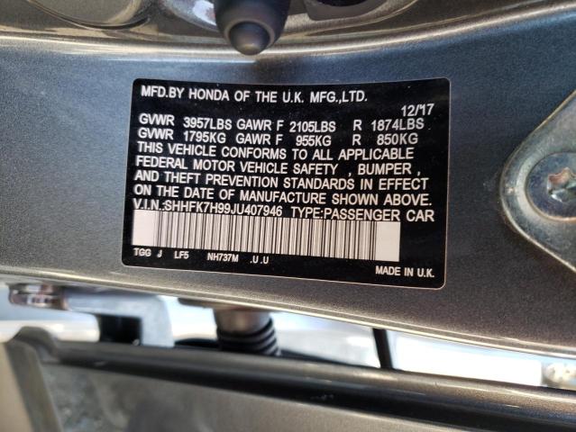 SHHFK7H99JU407946 Honda Civic Sport Touring