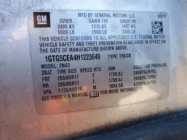 1GTG5CEA4H1223649 GMC CANYON SLE