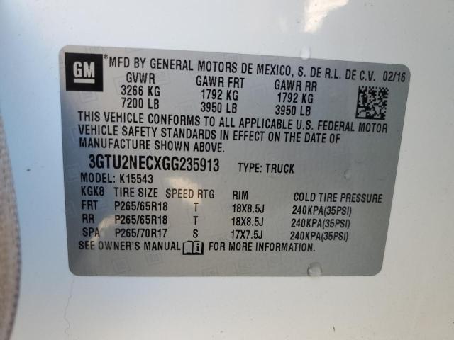 3GTU2NECXGG235913 GMC Sierra K1500 Slt