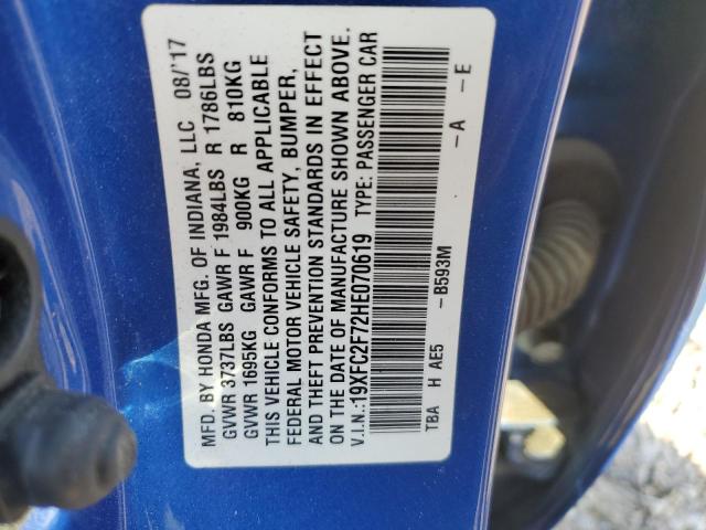 19XFC2F72HE070619 Honda CIVIC EX