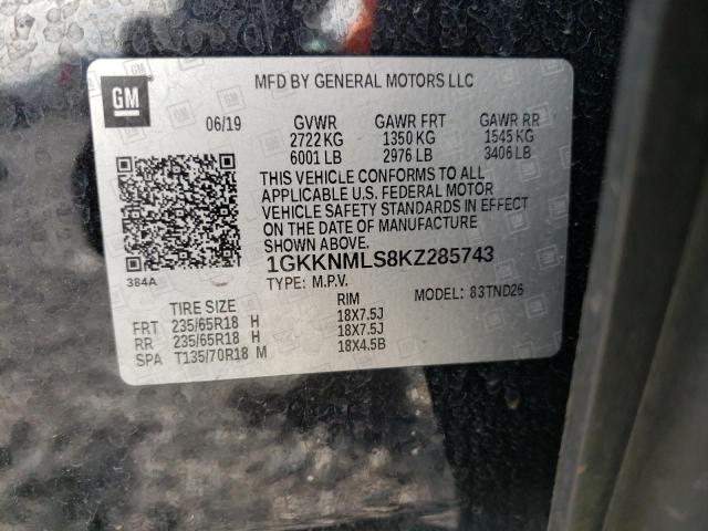 1GKKNMLS8KZ285743 GMC Acadia Slt-1