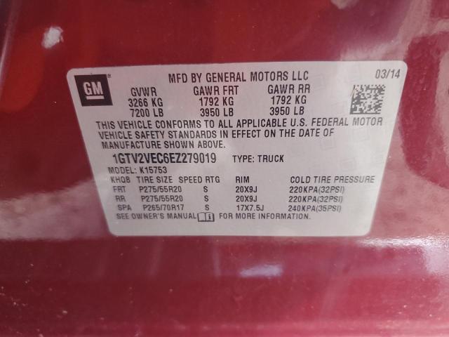 1GTV2VEC6EZ279019 GMC Sierra K1500 Slt