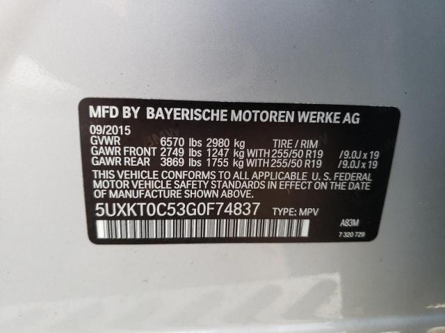5UXKT0C53G0F74837 BMW X5 Xdr40e