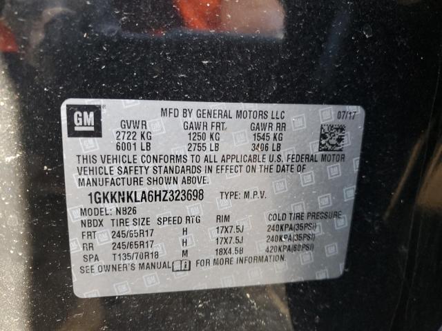 1GKKNKLA6HZ323698 GMC ACADIA SLE