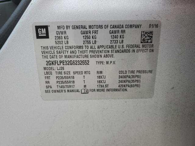 2GKFLPE32G6232652 GMC Terrain Slt