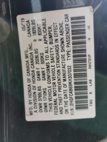 2HGFC4B69KH307032 Honda Civic Lx