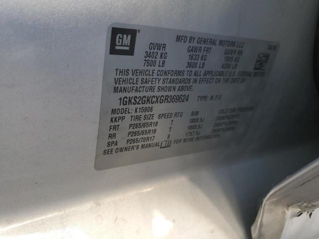 1GKS2GKCXGR369624 GMC Yukon Xl K1500 Slt