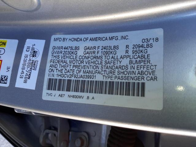 1HGCV2F92JA039931 Honda Accord Touring