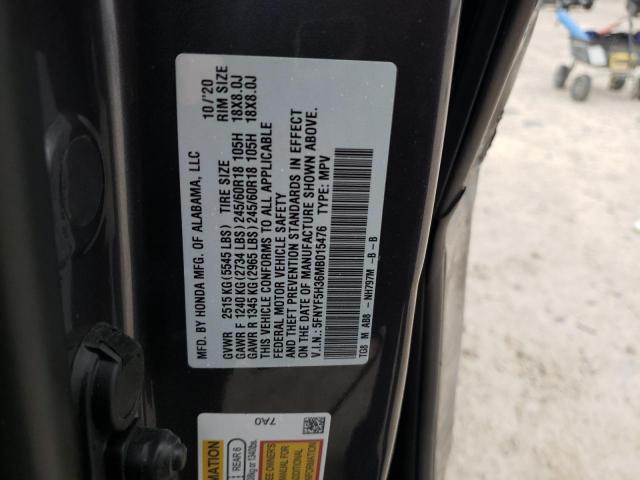 5FNYF5H36MB015476 Honda Pilot Ex