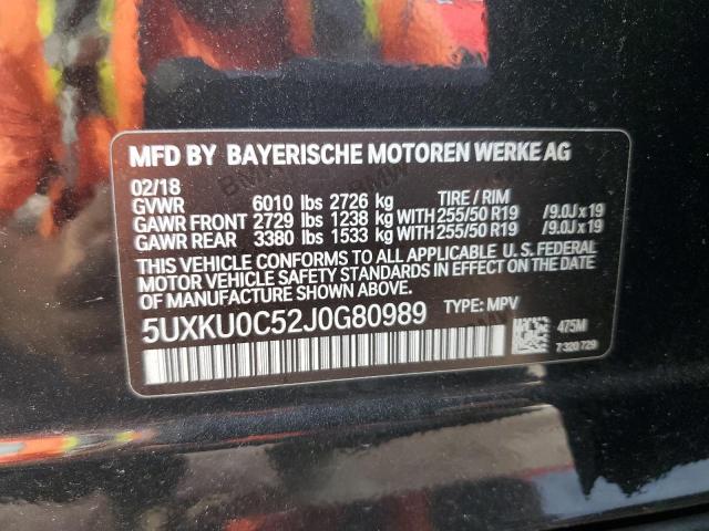 5UXKU0C52J0G80989 BMW X6 Sdrive35i